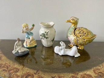 Collectible Figurines, Vase & Zsolnay Porcelain Duck