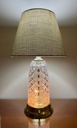 Cut Crystal And Brass Three Way Lamp (A)