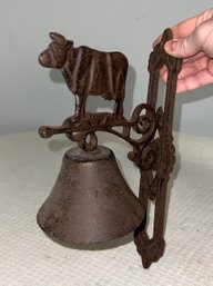 Vintage Cast Iron Wall Hung Cow Bell