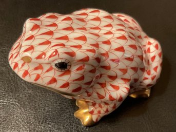 Herend Fishnet Red Frog Adorable.