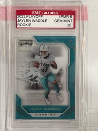 2021 Playoff Momentum Jaylen Waddle Rookie Card #PMR-6    Graded EMC Gem Mint 10