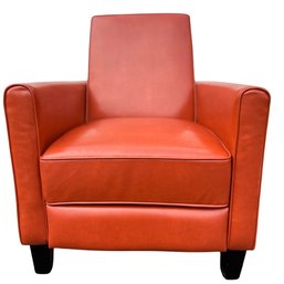 Listing Is For One Of TWO - Orange Apartment-sized Recliner Club Chair In Burnt Orange