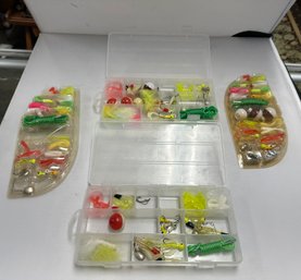 Storage Boxes With Colourful Treads And Some Toys In It                  C2