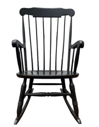 Vintage Nichols & Stone Black Painted Windsor Rocking Chair