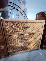 3 Drawer Rattan And Wicker Chest