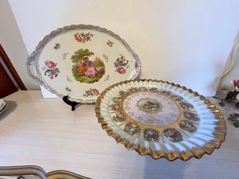 Bavarian And European Serving Tray, And Cake Plate