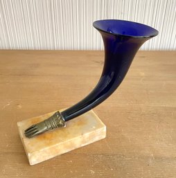 Vintage Glove Flute Vase On Marble Base