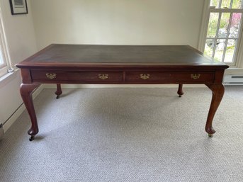 Antique Leather Top Partners Desk