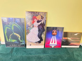 4 Piece Lot Of Framed Posters