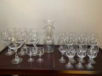 Set Of Glasses And Wine Decanter