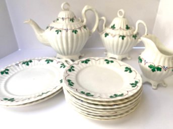 Vintage Soft Paste Hand Painted Porcelain Tea Time Set