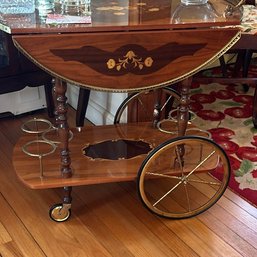 Made In Italy Sorrento Marquetry Bar Cart - Exquisite Craftsmanship