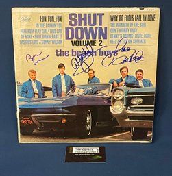 Autographed Album By The 5 Beach Boys . With Certificate Of Authenticity