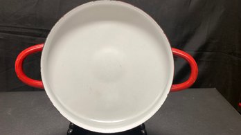 A Vintage  Dansk 'Palla' Pan Red Enamel -  10' Diameter