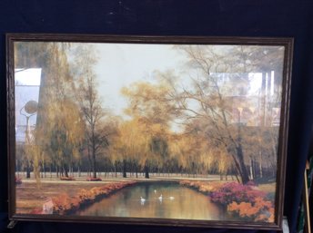 Framed Fall Landscape Scene Print