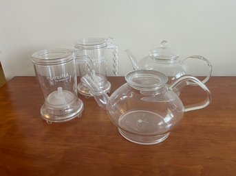 Clear Glass Tea Pots And Ingenuitea Plastic Tea Cups