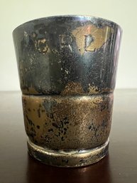 Antique Boardman Sterling Shot Glass With 1897 Morgan Silver Dollar - Rare & Unique Piece!