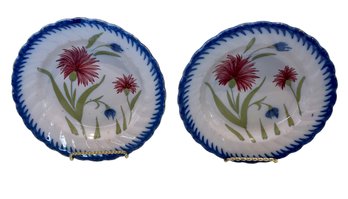 Beautiful Painted Pair Of 9' Plates