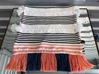 Cynthia Rowley New York Striped Tassel Fringed Table Runner