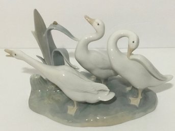 D. Lladro Group Of Ducks, #0006 Geese Figurine
