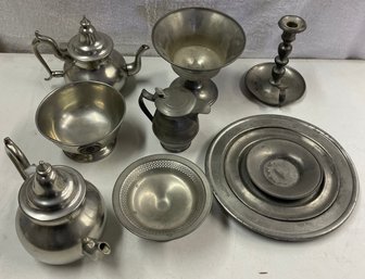 Eleven Piece Pewter Lot