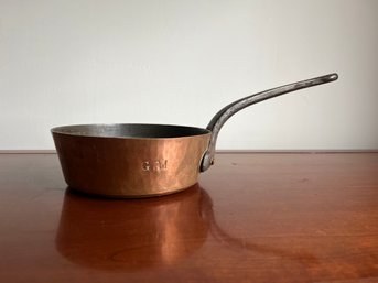 Hammered Copper Pan Marked GM