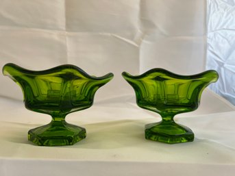 LE Smith Green Swung Candlesticks