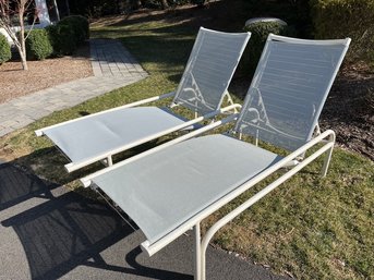 Aluminum Outdoor Chaise Lounge In Gray- Pair By Brown Jordan