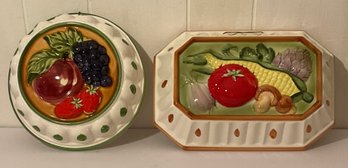 Gailstyn-Sutton, Towle, Ceramic Fruit Plaques, Made In Japan