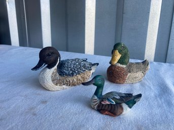 QUACK QUACK QUACK Resin Ducks Lot Of 3 PCS