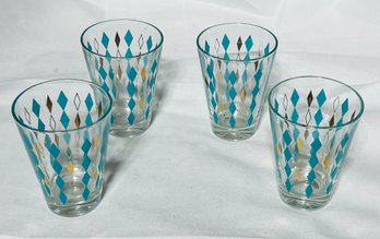 Set Of 4 Harlequin Glasses