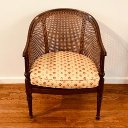 Vintage Caned Chair With Removable Custom Upholstered Cushion #1