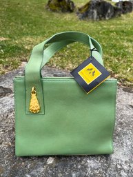 Didier Lamarthe Green Leather Handbag