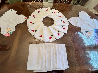 Table Doilies, With Napkins, And Strawberries!