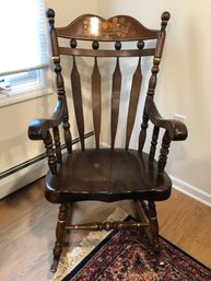 Old Tavern Pine Stenciled Rocking Chair - Possibly Ethan Allen