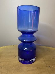 Vintage Scandinavian Cobalt Blue Designer Vase