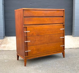 Mid Century Basic Witz The Basic Line Walnut Tallboy Dresser