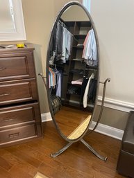 Anthropologie Metal Oval Mirror W/ 3 Legs