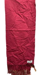 Cranberry Color 100% Cashmere Wool Scarf Made In Scotland