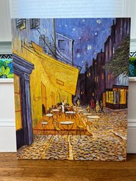 Hand-Painted Reproduction Of Van Gogh Cafe Terrace At Night