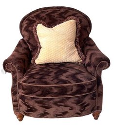 Chenille Modern Club Comfort Chair 1 Of 2