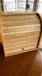 A Bamboo Roll Top Bread Box