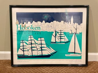 Hoboken, NJ Liberty Weekend July 4th, 1986 Framed Lithograph