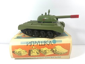 Russian Made Vintage Battery Operated Toy Military Tank