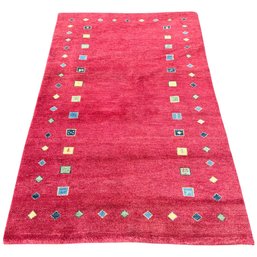 Red-geometric-gabbeh Style Rug