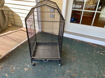 Large Metal Birdcage On Casters