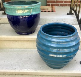 Pair Of Beautiful Blue Toned Planter Pots