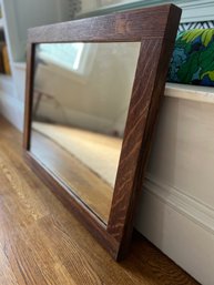 1920s Courthouse Mirror - Oak With Original Brass Hardware