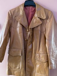 Leather Craft Mens Leather Coat With Rear Belt