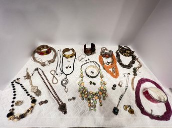 Lot #15 Costume Jewelry With Some Sterling Mixed In The Jewelry
